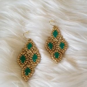 Kendra Scott green dangle earrings